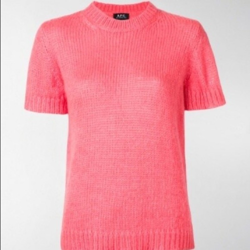 A.P.C. Pink Short Sleeve Sweater S Mohair Blend View 2